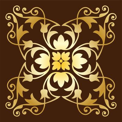 gold ornate tile pattern