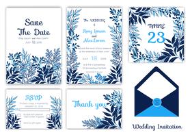 Wedding invitation , Save the date, RSVP card, Thank you card vector
