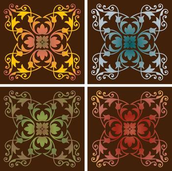 ombre tile patterns vector