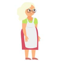 Angry grandmother in apron