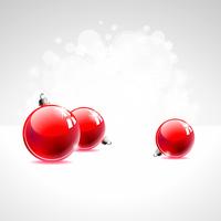 Holiday illustration with red Christmas ball on white background. vector