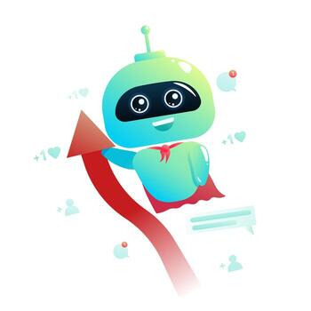 Cute Chatbot for marketing  Online consultation vector