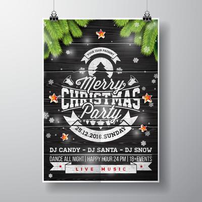 Christmas Party Poster Vector 100921 Vector Art at Vecteezy