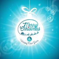 Vector Merry Christmas Holidays and Happy New Year illustration with typographic design 