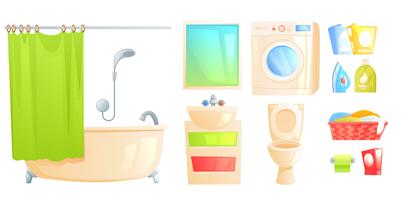 Isolated toilet and bath and other subjects vector