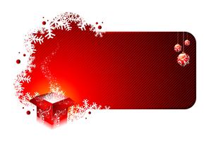 Christmas illustration with gift boxes on red background vector