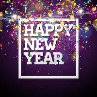 Happy New Year 2018 Illustration with Typography Design  vector