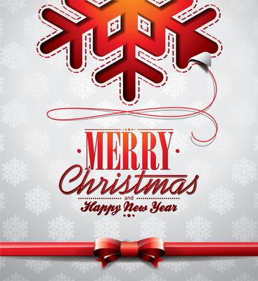 Vector Christmas illustration with snowflakes design