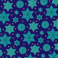 blue and gold ornate jewish star pattern vector