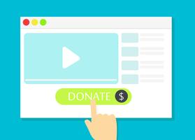 The browser window with the Donate button vector