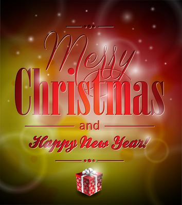 Vector Merry Christmas illustration with typographic design