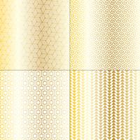 mod gold and white geometric patterns vector