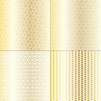 mod gold and white geometric patterns vector