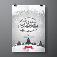 Ilustración vectorial feliz Navidad vacaciones y feliz año nuevo vector