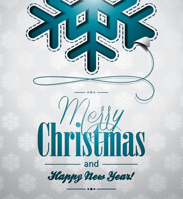 Vector Christmas illustration with snowflakes design on clear background