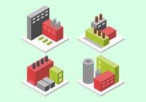 Amazing Isometric Industrial Buildings Set Vectors	