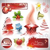Vector Holiday collection for a Christmas theme with 3d elements.