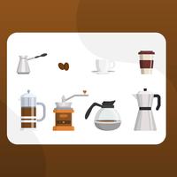 Plano moderno elemento gráfico vectorial de café vector