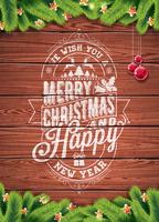 Vector Merry Christmas Holiday and Happy New Year illustration