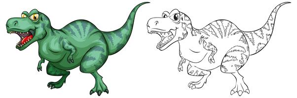 Animal outline for T-Rex dinosaur vector