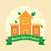 menton france lemon festival vector