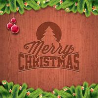 Vector Merry Christmas Holiday and Happy New Year illustration 