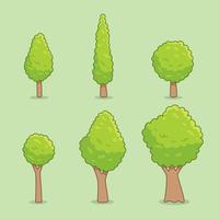 Cartoon Tree Collection Vector