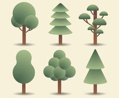 Conjunto de imágenes prediseñadas de árbol vector