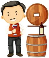 Winemaker holding glass of wine vector