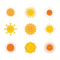 Sun Clipart Set Vector Collection