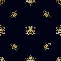 Seamless pattern with gold Bee vector