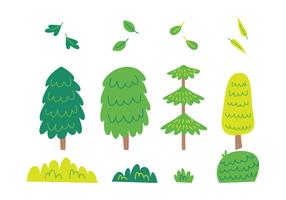 Tree And Leave Set vector