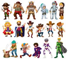 People in different costumes vector