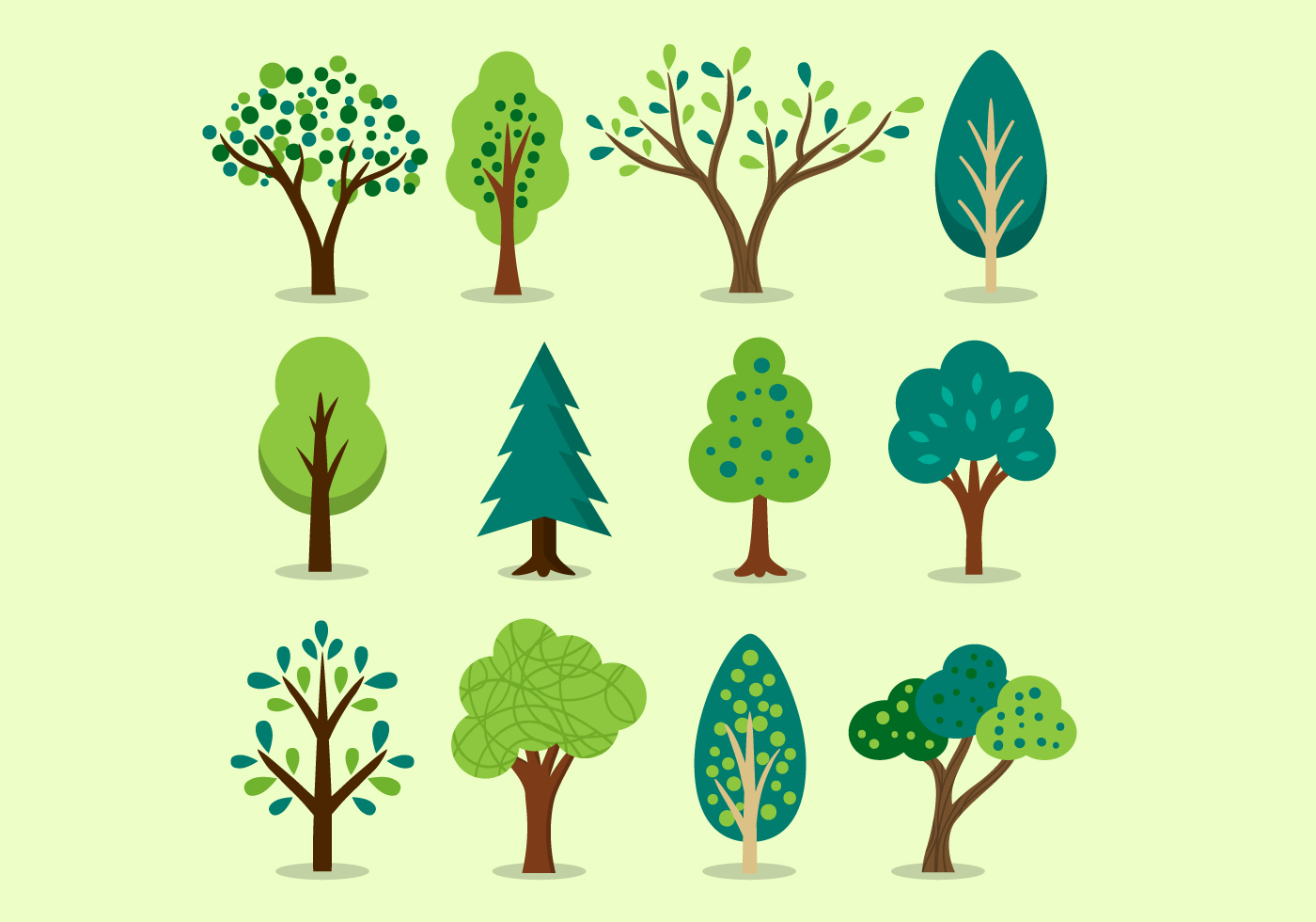 Tree Clipart Set Download Free Vectors Clipart Graphics Vector Art