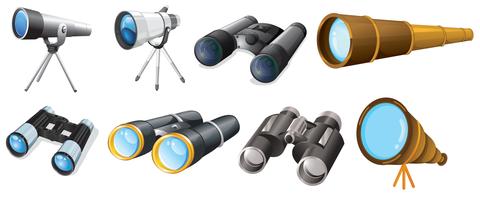 Different telescope designs vector