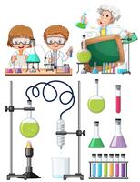 Scientist Researching in Laboratory vector