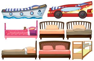 Different bed designs vector