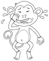 Animal outline for crying monkey vector