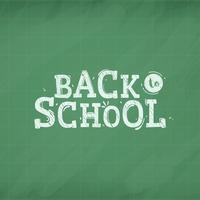 Welcome back to school. Calligraphic chalk text on a school texture board. First september banner. Vector illustration