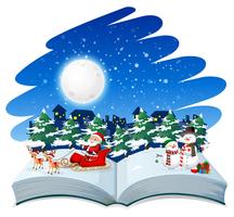 Tema de navidad libro abierto vector