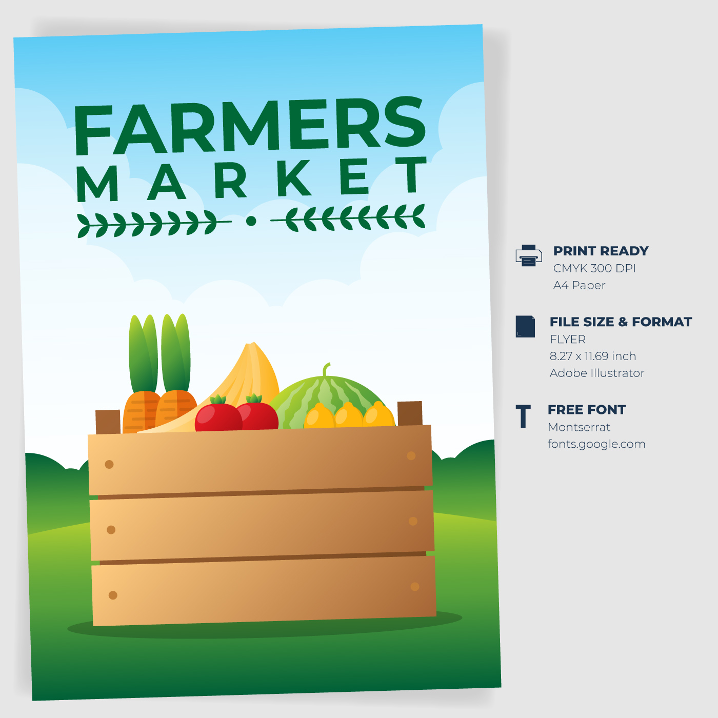 Farmer S Market Flyer Poster Invitation Template Download Free Vectors Clipart Graphics Vector Art