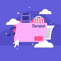 Torrent File Flat Vector