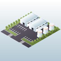 Warehouse Industrial Area Isometric Concept Illustration vector