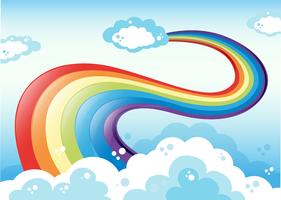 Rainbow and sky vector