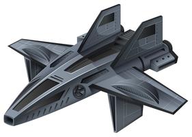Gray spacship with wings vector