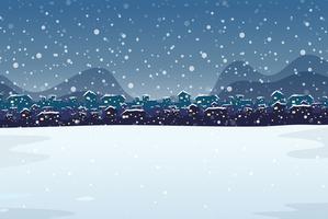 An outdoor winter landscape vector