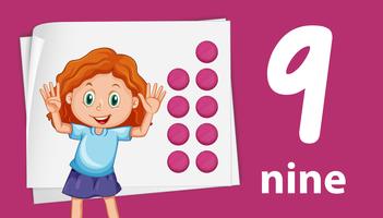 Girl on number night template vector