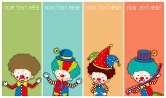 Banner template with happy clowns vector