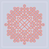 Flat Indian Kolam Pattern Vector Illustration
