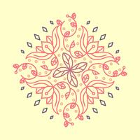 Flat Indian Flower Kolam Pattern Vector Illustration
